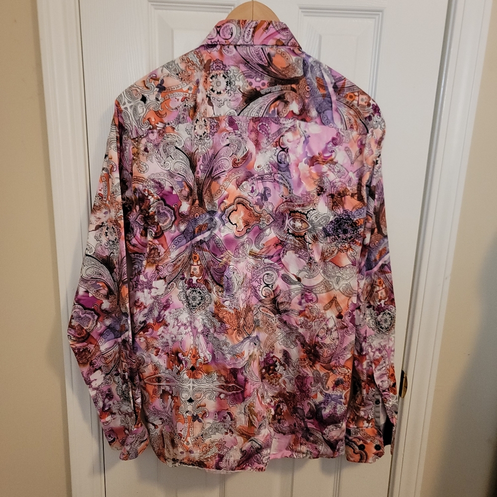 Barabas Multi Color Paisley / Mandala Print Shirt Size XL - Picture 3 of 9